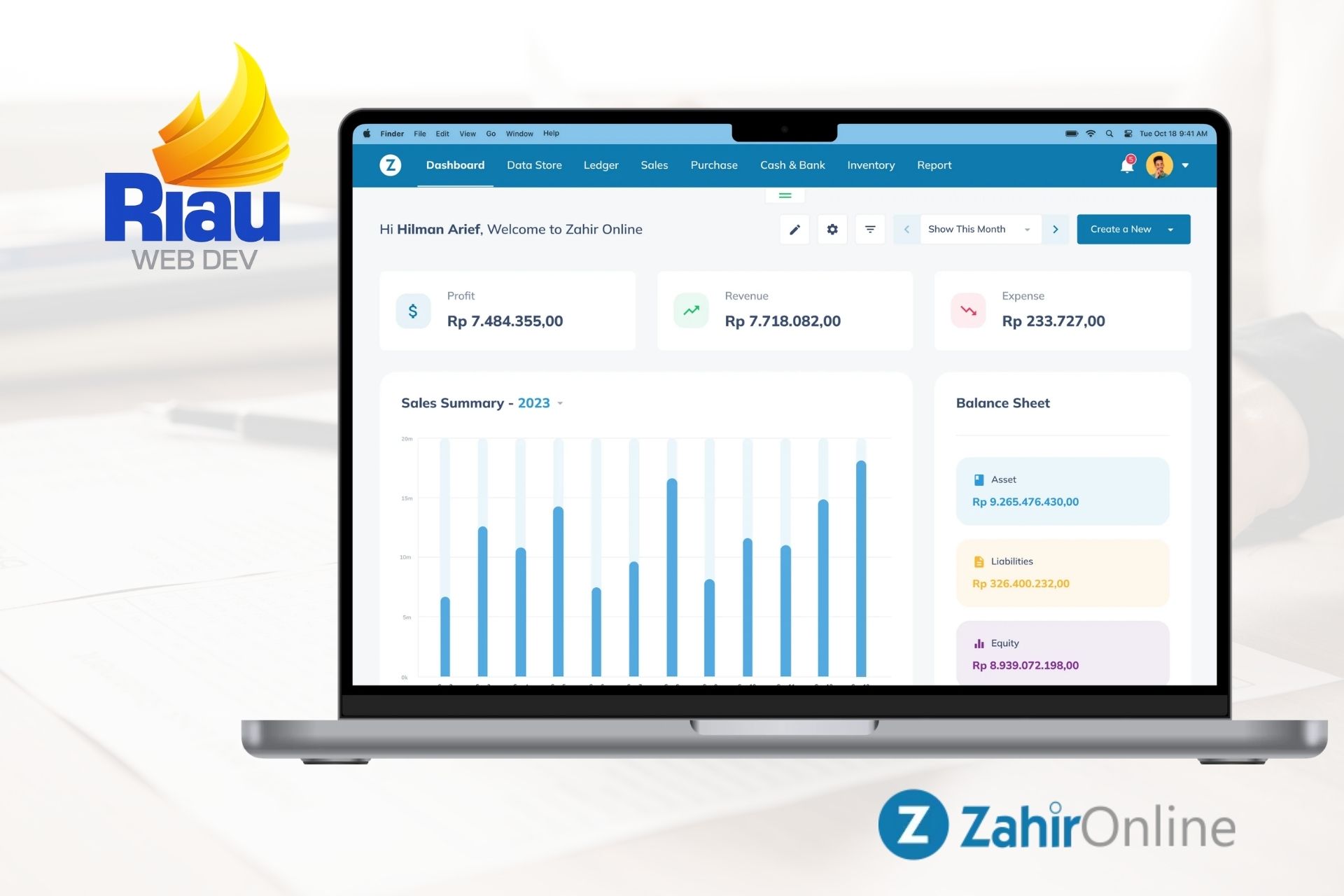 Dashboard Zahir Online